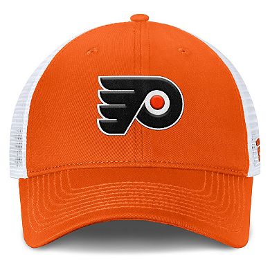 Men's Fanatics Orange/White Philadelphia Flyers Core Primary Logo Trucker Adjustable Hat