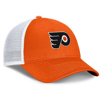 Men's Fanatics Orange/White Philadelphia Flyers Core Primary Logo Trucker Adjustable Hat