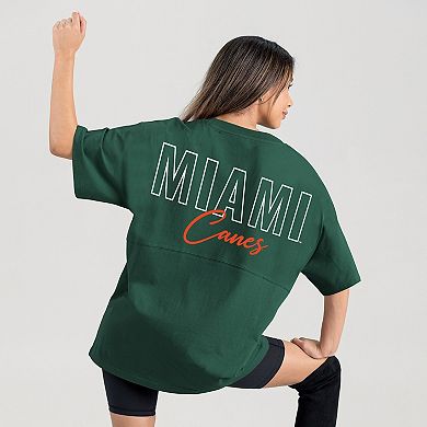 Women's Gameday Couture Green Miami Hurricanes Oversized Back at Ya T-Shirt