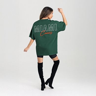 Women's Gameday Couture Green Miami Hurricanes Oversized Back at Ya T-Shirt
