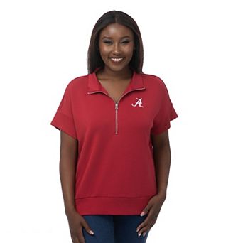 Women's ZooZatz Crimson Alabama Crimson Tide Tri-Blend Quarter-Zip Flowy Top