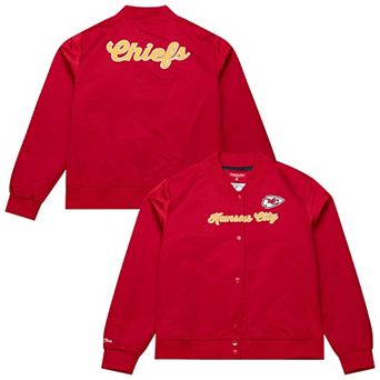 Women's Mitchell & Ness Red Kansas City Chiefs Full-Snap Satin Jacket