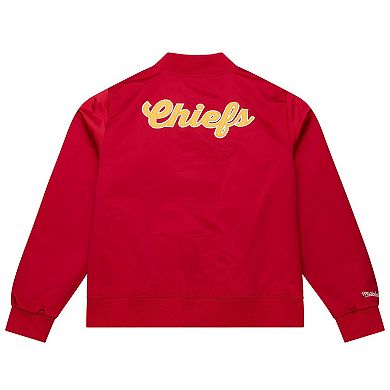Women's Mitchell & Ness Red Kansas City Chiefs Full-Snap Satin Jacket