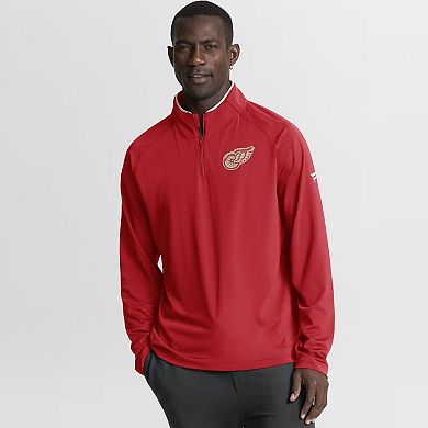 Men's Fanatics Red Detroit Red Wings Authentic Pro Rink Training Centennial Raglan Quarter-Zip Pullover
