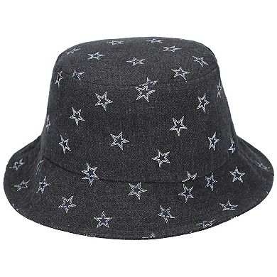 Women's The Wild Collective Black Dallas Cowboys Denim Bucket Hat
