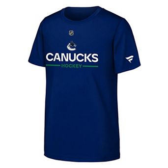 Youth Fanatics Blue Vancouver Canucks Authentic Pro Wordmark T-Shirt