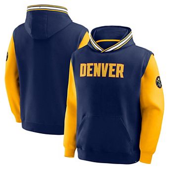 Men's Fanatics Navy/Gold Denver Nuggets Half Court Shot Clock Fastbreak Hoodie