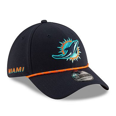 Men's New Era Pitch Blue Miami Dolphins 2025 Rivalries Collection Sideline 39THIRTY Flex Hat