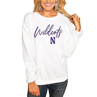 Women's White Northwestern Wildcats Win the Day Pullover Sweatshirt