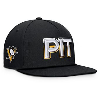Men's Fanatics Black Pittsburgh Penguins Authentic Pro Rink Team Code Snapback Hat