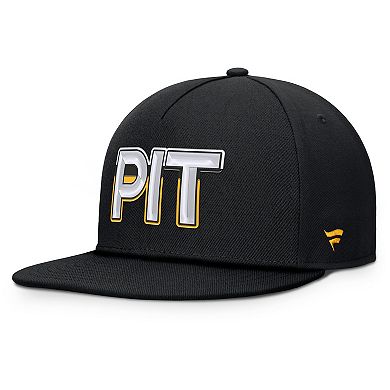 Men's Fanatics Black Pittsburgh Penguins Authentic Pro Rink Team Code Snapback Hat
