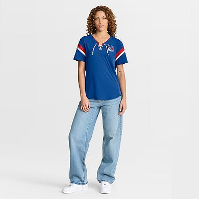 Women's Fanatics Blue New York Rangers Offside Athena T-Shirt