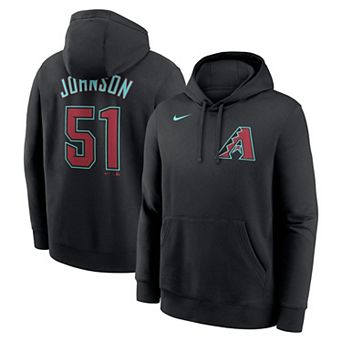Men's Nike Randy Johnson Black Arizona Diamondbacks Player Name & Number Club Pullover Hoodie