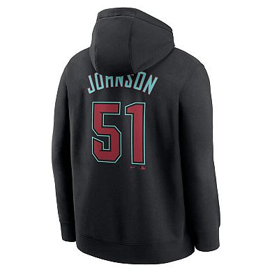 Men's Nike Randy Johnson Black Arizona Diamondbacks Player Name & Number Club Pullover Hoodie