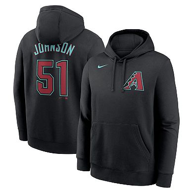 Men's Nike Randy Johnson Black Arizona Diamondbacks Player Name & Number Club Pullover Hoodie