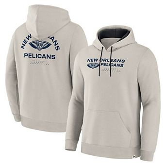 Men's Fanatics Off White New Orleans Pelicans Crossover Collection Blocked Shot Premium Pullover Hoodie
