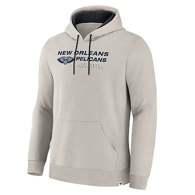 Men's Fanatics Off White New Orleans Pelicans Crossover Collection Blocked Shot Premium Pullover Hoodie