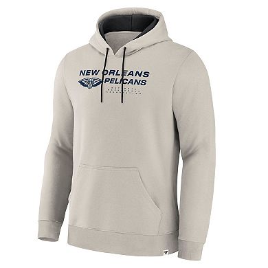 Men's Fanatics Off White New Orleans Pelicans Crossover Collection Blocked Shot Premium Pullover Hoodie