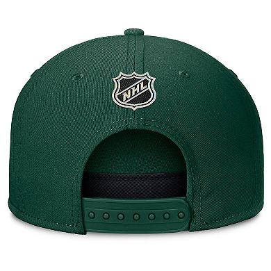 Men's Fanatics Green Minnesota Wild Authentic Pro Rink Team Code Snapback Hat