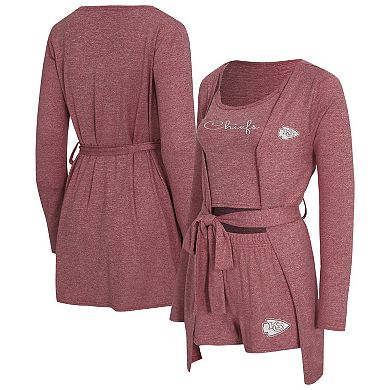 "Women's Concepts Sport Heather Red Kansas City Chiefs Rigor Tank, Short & Robe Set"