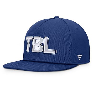 Men's Fanatics Blue Tampa Bay Lightning Authentic Pro Rink Team Code Snapback Hat