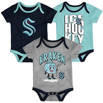 Infant & Newborn Outerstuff Seattle Kraken Triple Header Three-Piece Bodysuit Set