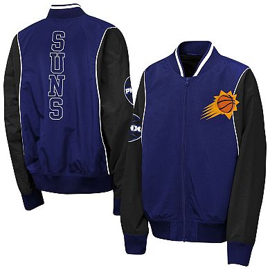 Youth Outerstuff Purple/Black Phoenix Suns Two-Pointer Full-Zip Windbreaker