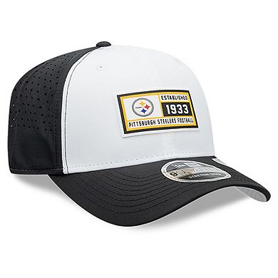 Men's New Era White/Black Pittsburgh Steelers Established Patch 9SEVENTY Adjustable Hat