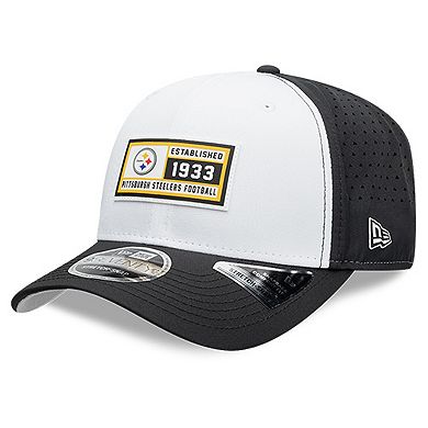 Men's New Era White/Black Pittsburgh Steelers Established Patch 9SEVENTY Adjustable Hat