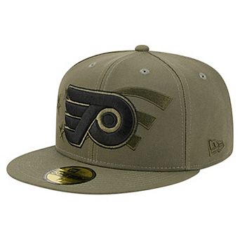 Men's New Era Olive Philadelphia Flyers Military Appreciation Flag 59FIFTY Fitted Hat