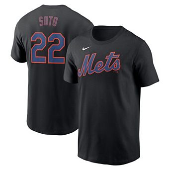 Men's Nike Juan Soto Black New York Mets Fuse Name & Number T-Shirt
