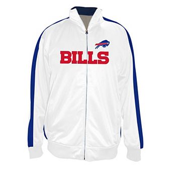 Men's Fanatics White Buffalo Bills Big & Tall Tricot Full-Zip Track Jacket