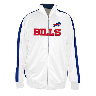 Men's Fanatics White Buffalo Bills Big & Tall Tricot Full-Zip Track Jacket