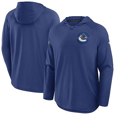 Men's Fanatics Blue Vancouver Canucks Authentic Pro Rink Raglan Hoodie