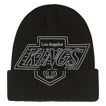 Youth Mitchell & Ness Black Los Angeles Kings Neon Line Lights Cuffed Knit Hat