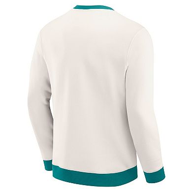 Men's Darius Rucker Collection by Fanatics Cream Miami Dolphins Colorblock Pullover Sweatshirt