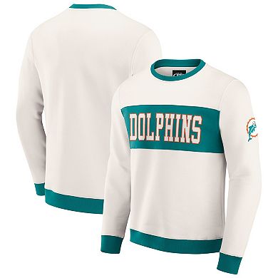Men's Darius Rucker Collection by Fanatics Cream Miami Dolphins Colorblock Pullover Sweatshirt