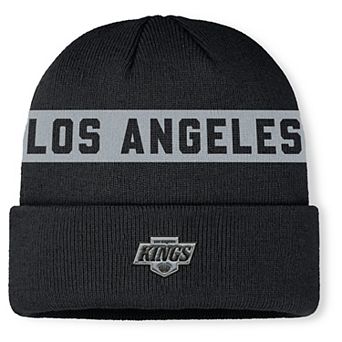 Men's Fanatics Black Los Angeles Kings Authentic Pro Rink Cuffed Knit Hat