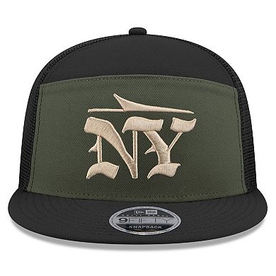 Men's New Era Gotham Green New York Jets 2025 Rivalries Collection Team Split Panel 9FIFTY Snapback Hat