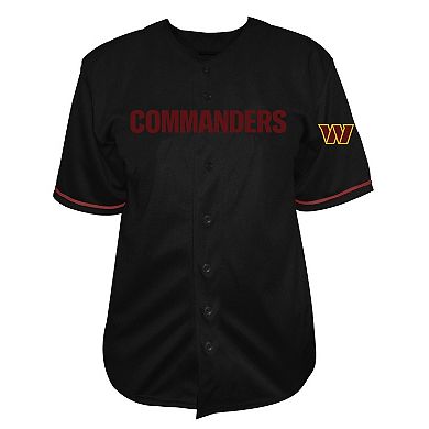 Men's Fanatics Jayden Daniels Black Washington Commanders Big & Tall Baseball Button-Up Shirt