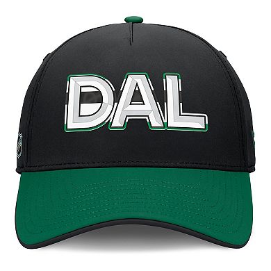 Men's Fanatics Black/Kelly Green Dallas Stars Authentic Pro Rink Team Code Flex Hat