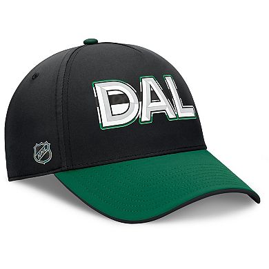 Men's Fanatics Black/Kelly Green Dallas Stars Authentic Pro Rink Team Code Flex Hat