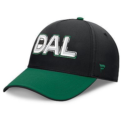Men's Fanatics Black/Kelly Green Dallas Stars Authentic Pro Rink Team Code Flex Hat