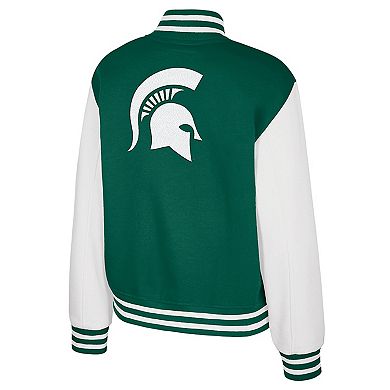 Women's Colosseum Green Michigan State Spartans French Baguette Full Snap Fleece Jacket