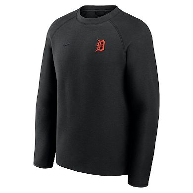 Men's Nike Black Detroit Tigers Tech Fleece Raglan Sweatshirt