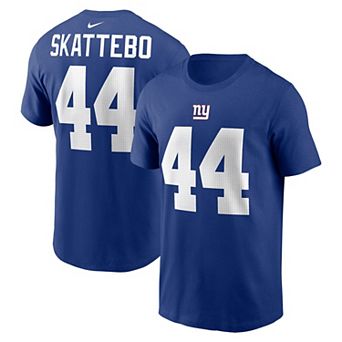 Men's Nike Cam Skattebo Royal New York Giants Name & Number T-Shirt
