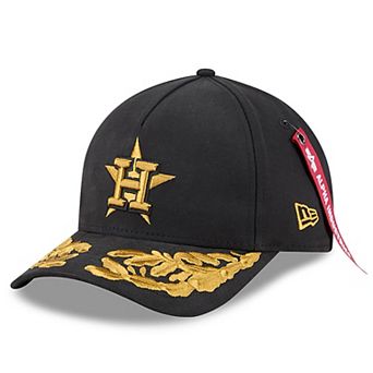 Men's New Era x Alpha Industries Black Houston Astros A-Frame 9FORTY Adjustable Hat