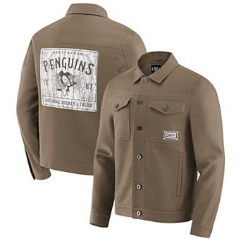 Men's Darius Rucker Collection by Fanatics Tan Pittsburgh Penguins Trucker Full-Button Jacket