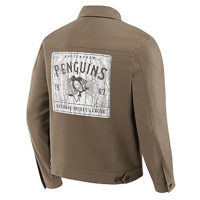 Men's Darius Rucker Collection by Fanatics Tan Pittsburgh Penguins Trucker Full-Button Jacket