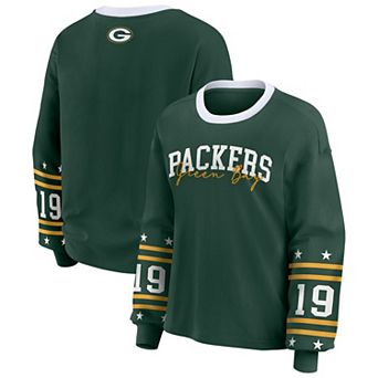 Women's WEAR by Erin Andrews Green Green Bay Packers Plus Size Sport Long-Sleeve T-Shirt